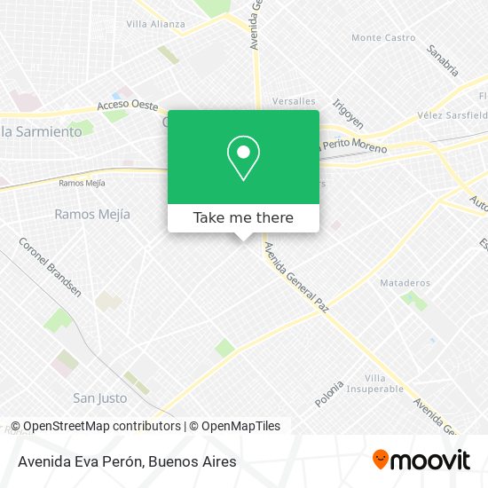 Mapa de Avenida Eva Perón