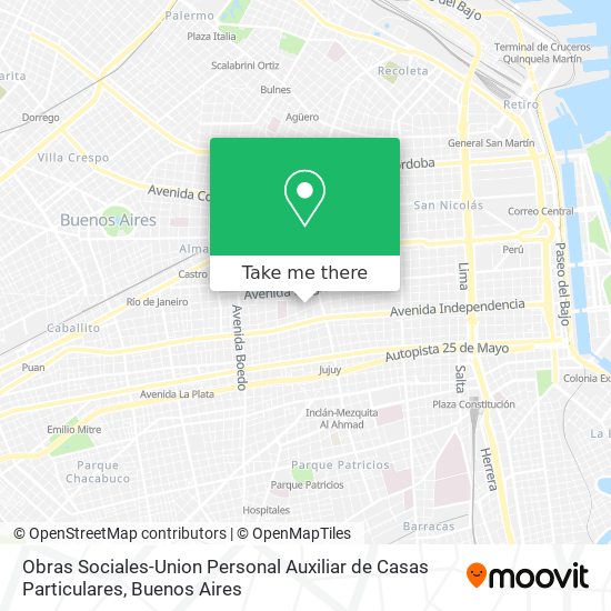 Obras Sociales-Union Personal Auxiliar de Casas Particulares map