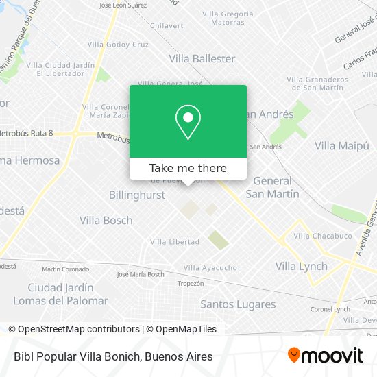 Mapa de Bibl Popular Villa Bonich
