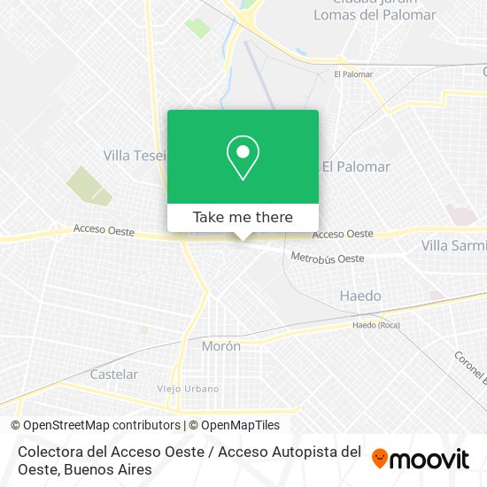 Mapa de Colectora del Acceso Oeste / Acceso Autopista del Oeste