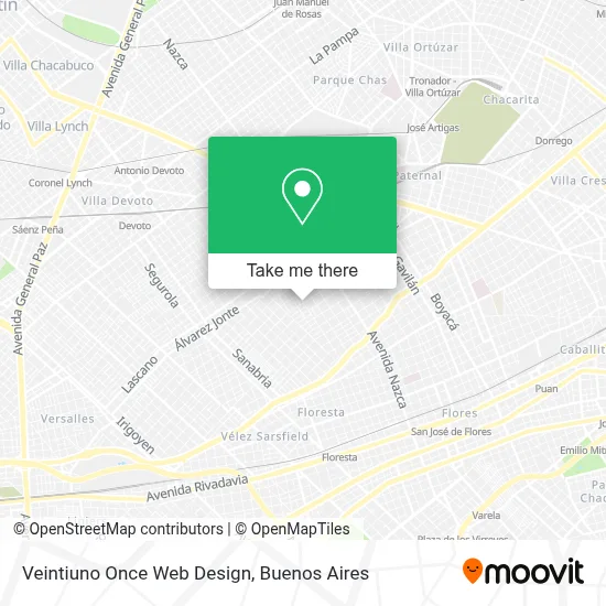Veintiuno Once Web Design map