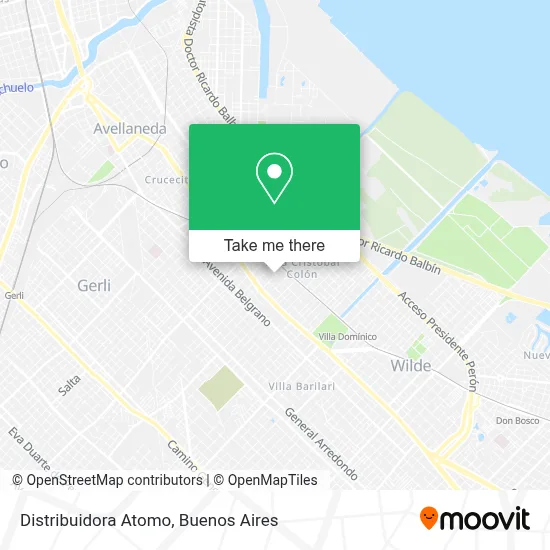 Distribuidora Atomo map