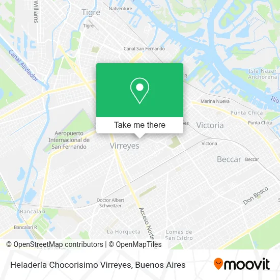 Heladería Chocorisimo Virreyes map