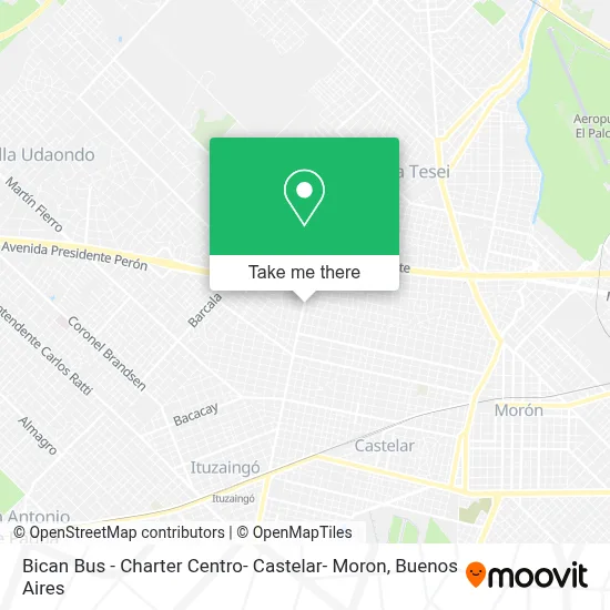 Bican Bus - Charter Centro- Castelar- Moron map