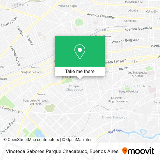 Vinoteca Sabores Parque Chacabuco map