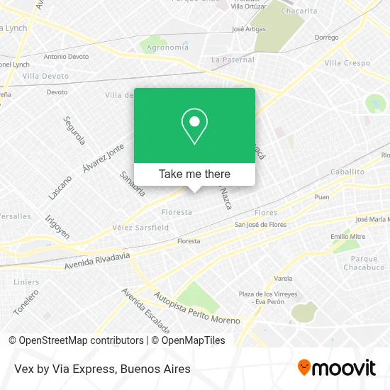 Vex by Via Express map