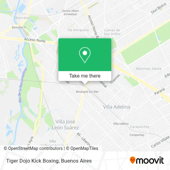 Tiger Dojo Kick Boxing map