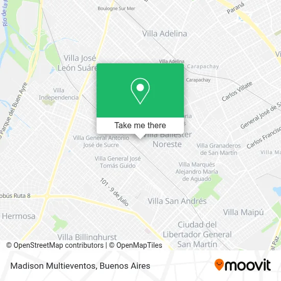 Madison Multieventos map