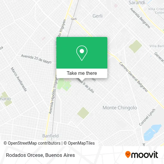 Rodados Orcese map