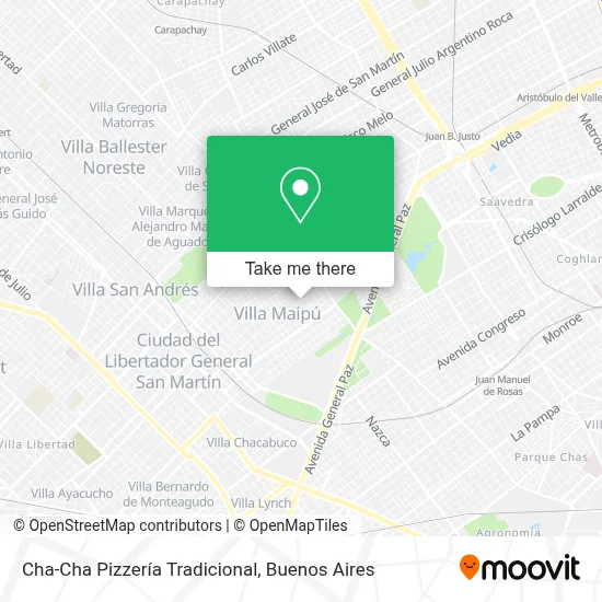 Cha-Cha Pizzería Tradicional map