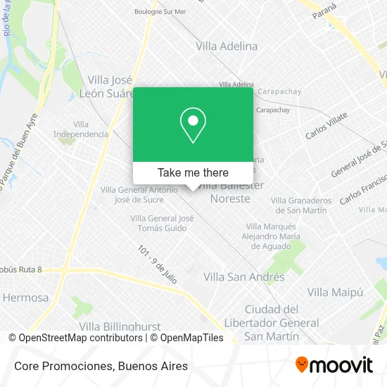 Core Promociones map