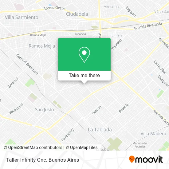 Taller Infinity Gnc map