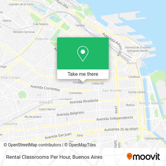 Rental Classrooms Per Hour map