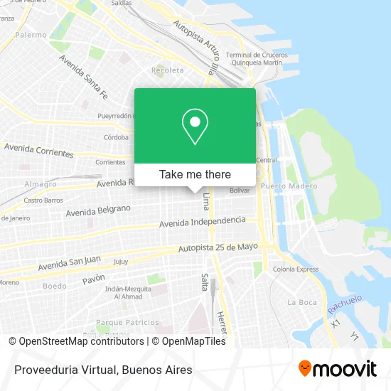 Proveeduria Virtual map