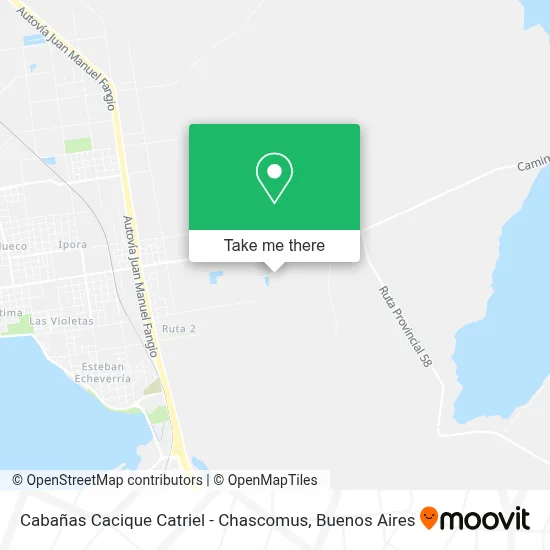 Cabañas Cacique Catriel - Chascomus map