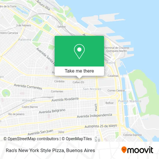 Rao's New York Style Pizza map