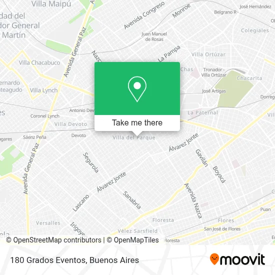 180 Grados Eventos map