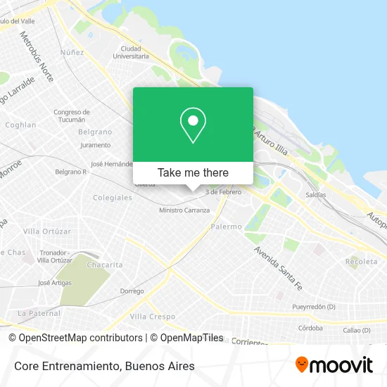 Core Entrenamiento map