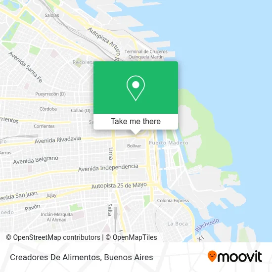 Creadores De Alimentos map