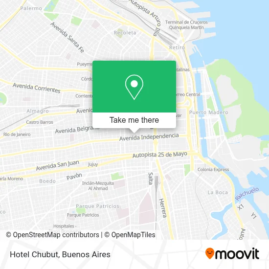 Hotel Chubut map