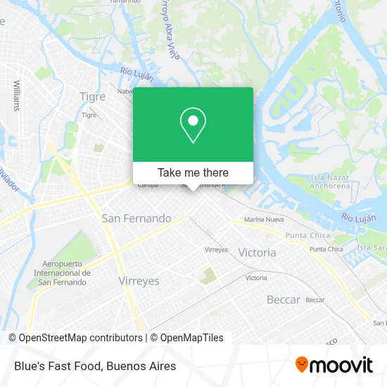 Blue's Fast Food map