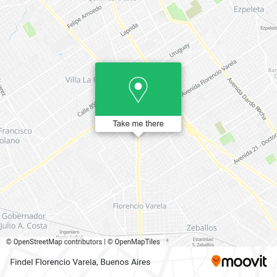 Findel Florencio Varela map
