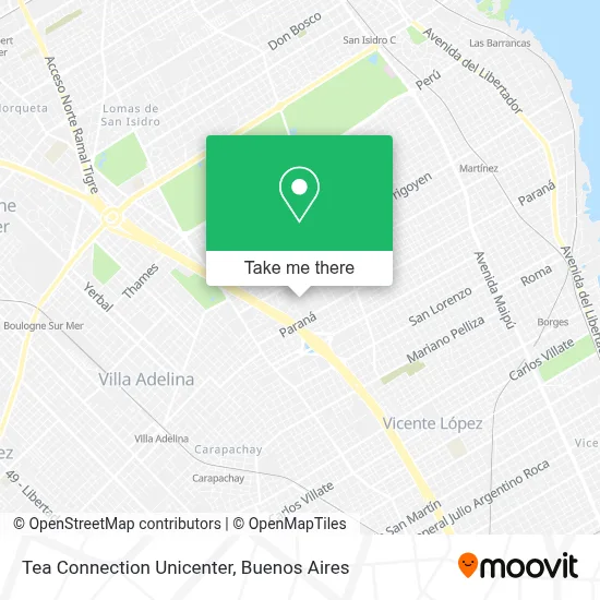 Tea Connection Unicenter map