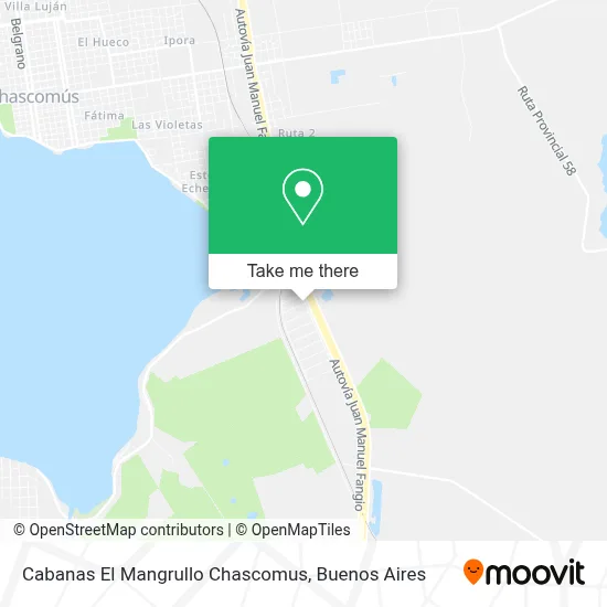 Cabanas El Mangrullo Chascomus map