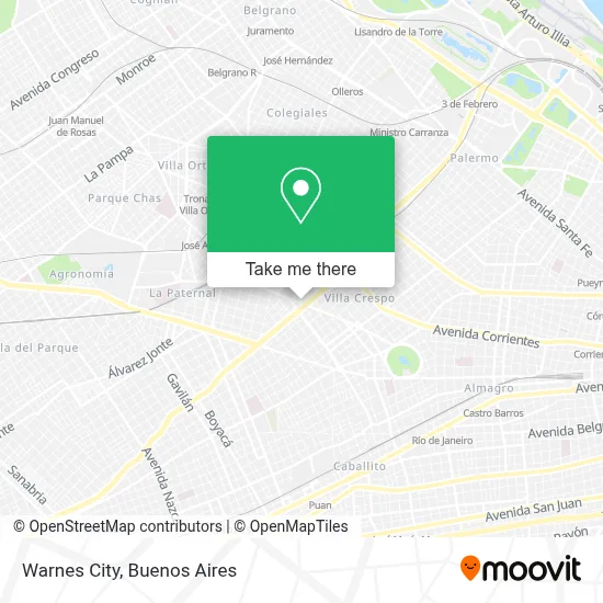 Warnes City map
