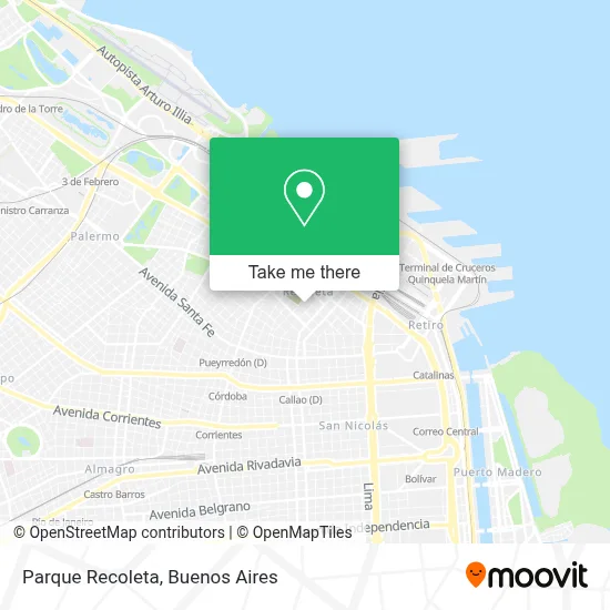 Parque Recoleta map