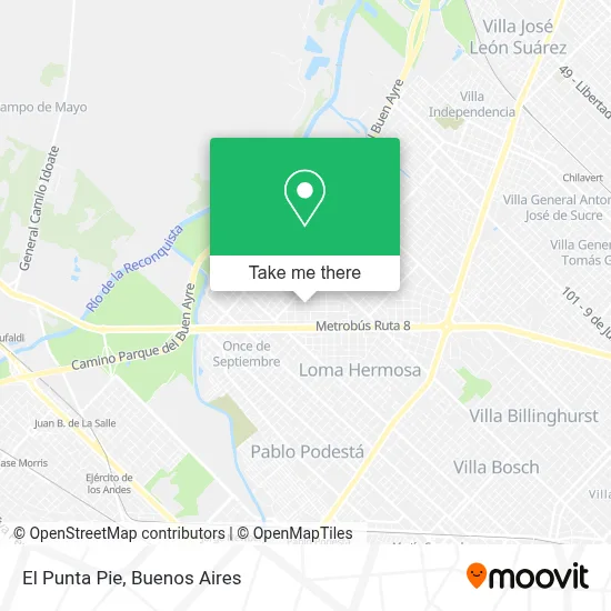 El Punta Pie map