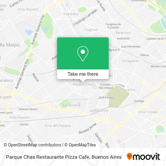 Parque Chas Restaurante Pizza Cafe map