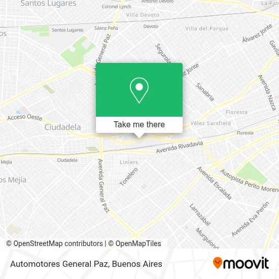 Automotores General Paz map