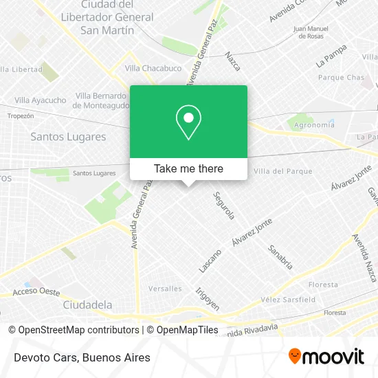 Devoto Cars map