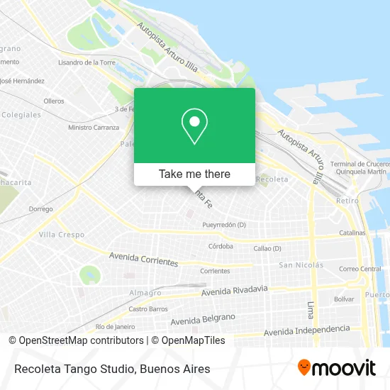 Recoleta Tango Studio map