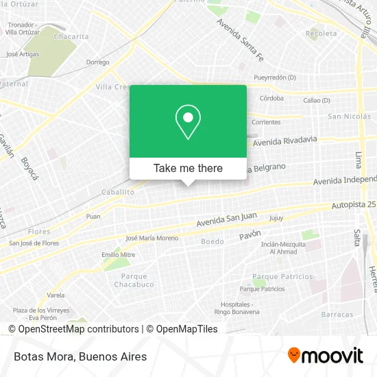 Botas Mora map