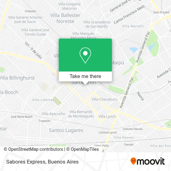 Sabores Express map