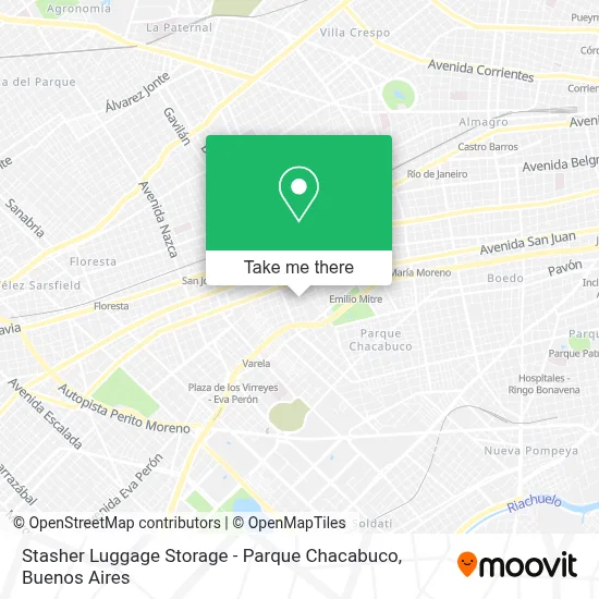 Stasher Luggage Storage - Parque Chacabuco map