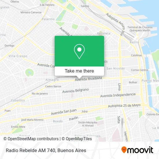Radio Rebelde AM 740 map