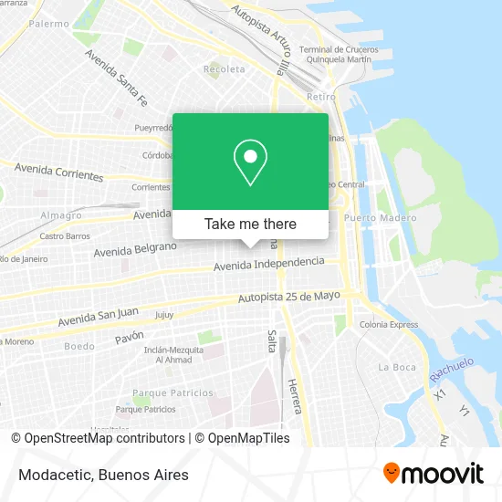 Modacetic map
