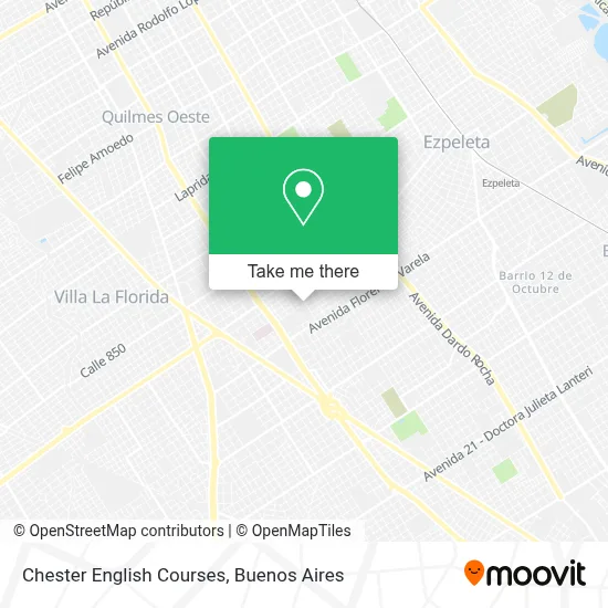 Chester English Courses map