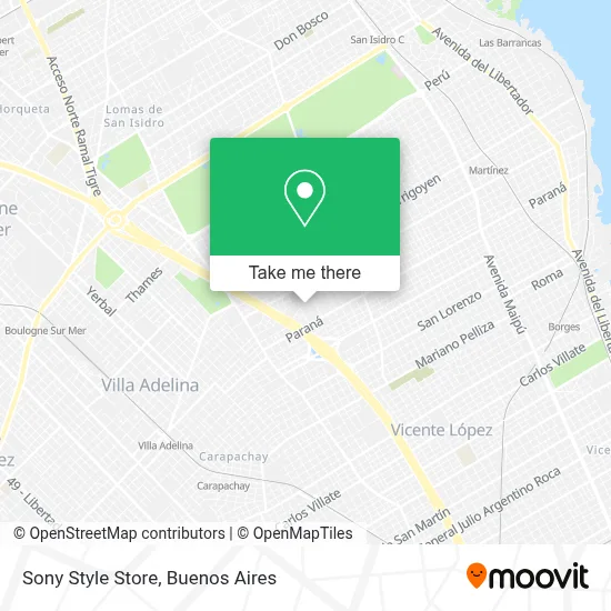 Sony Style Store map