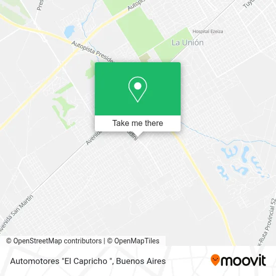 Automotores "El Capricho " map