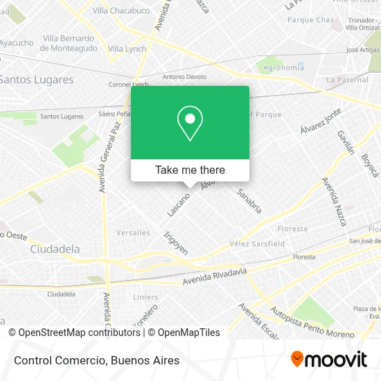 Control Comercio map