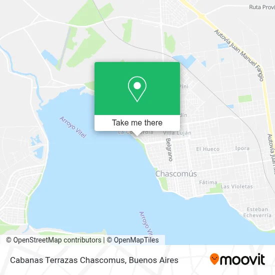 Cabanas Terrazas Chascomus map