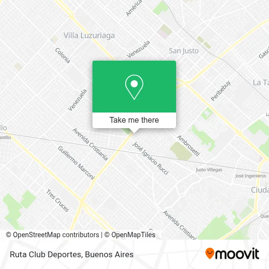 Ruta Club Deportes map