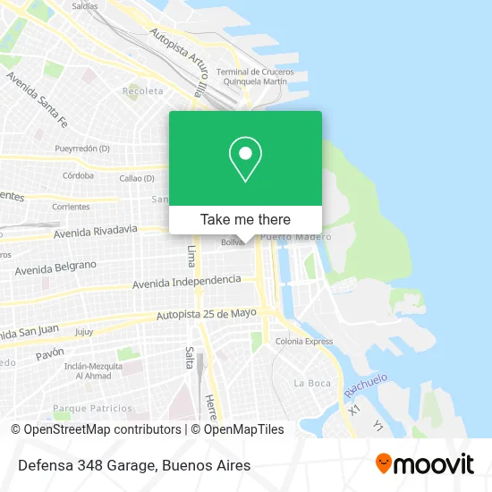 Defensa 348 Garage map