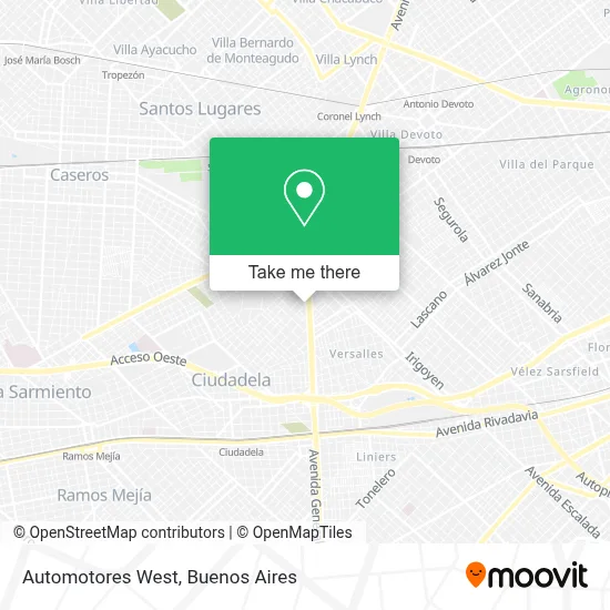 Automotores West map