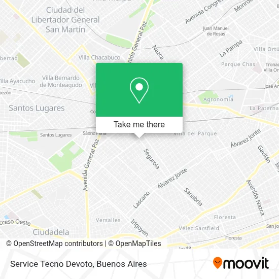 Service Tecno Devoto map