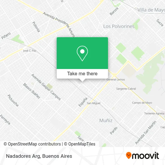 Nadadores Arg map